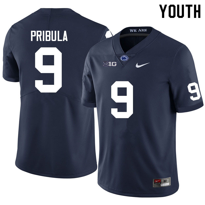 Youth #9 Beau Pribula Penn State Nittany Lions College Football Jerseys Sale-Navy - Click Image to Close